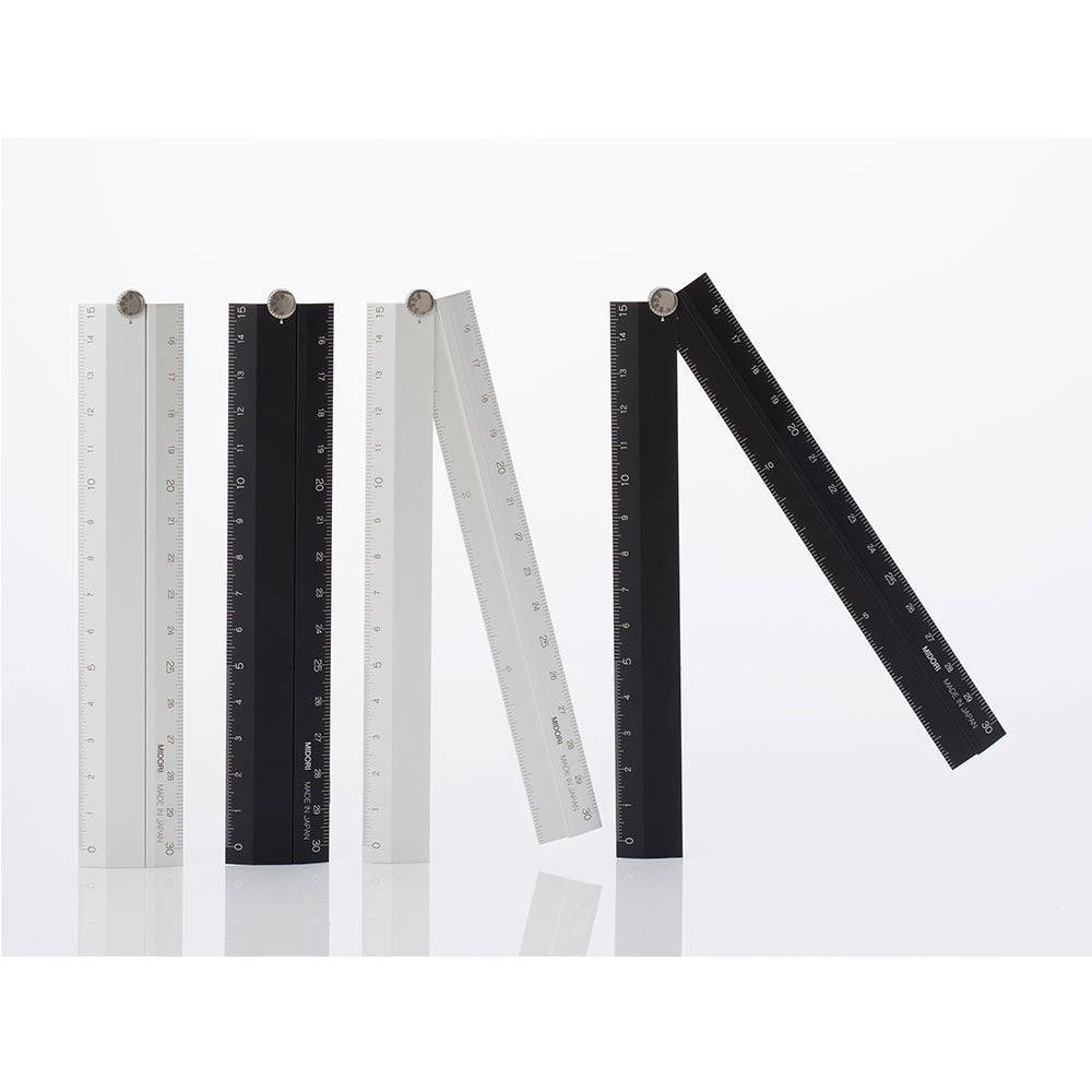 Règle MIDORI multifonction pliable en aluminium - 30 cm - Argent - 4902805422857