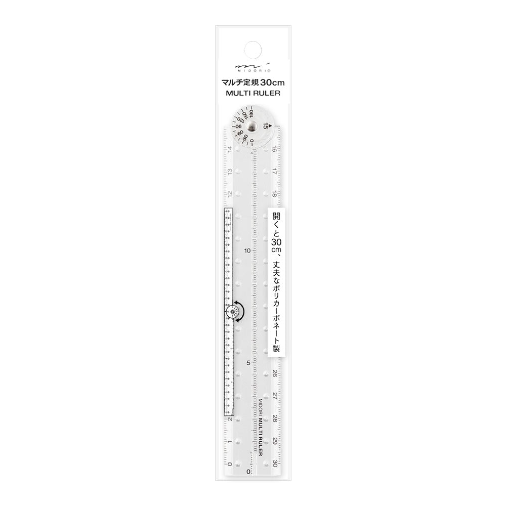 Règle MIDORI multifonction pliable en plastique - 30 cm - Transparent - 4902805422666