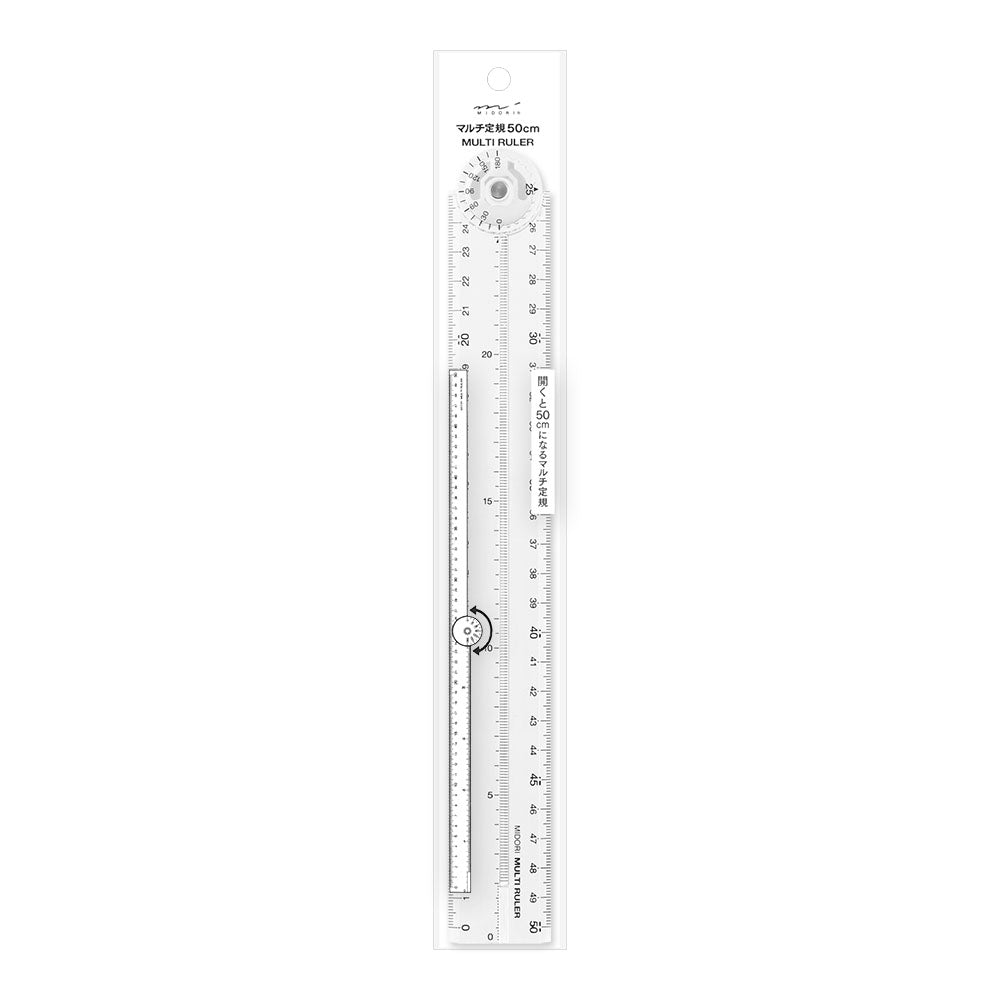 Règle MIDORI multifonction pliable en plastique - 50 cm - Transparent - 4902805422697