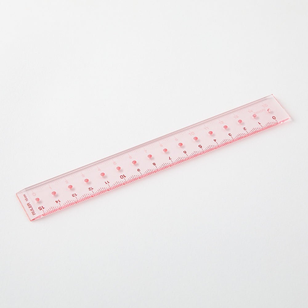 Règle MIDORI transparente - 15 cm - Rose - 