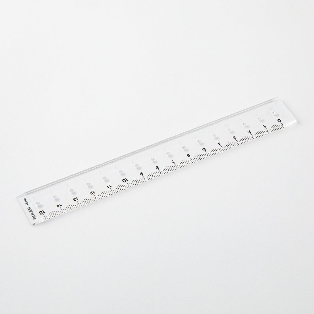 Règle MIDORI transparente - 15 cm - Transparent - 