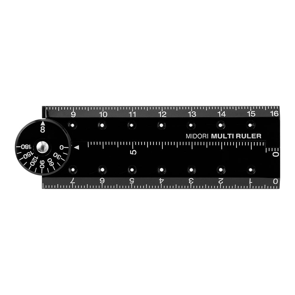 Règle multifonction pliable MIDORI en plastique - 16 cm - Noir - 4902805422963