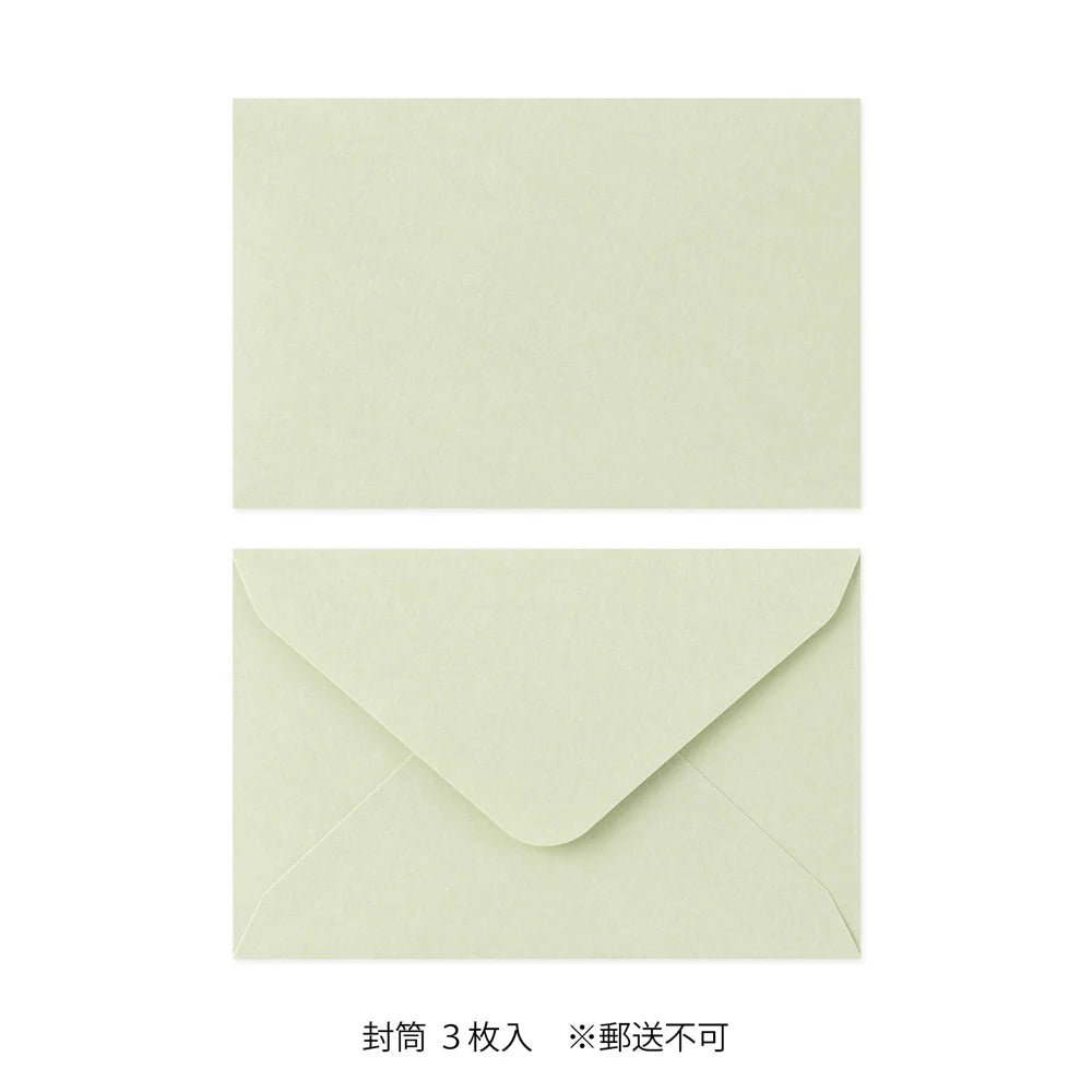 Set de correspondance MIDORI Mini Letter Set Washi Hanairo - Vert - 4902805869409
