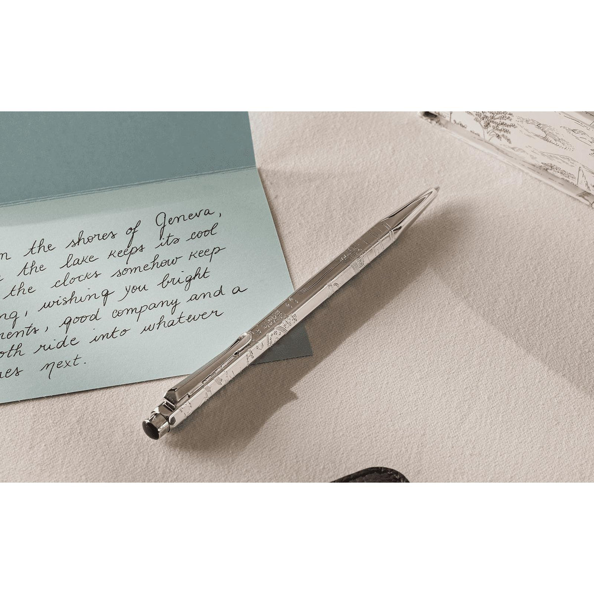 Set stylo bille CARAN D'ACHE Ecridor Toile de Jouy Geneva Edition - 7630002365789