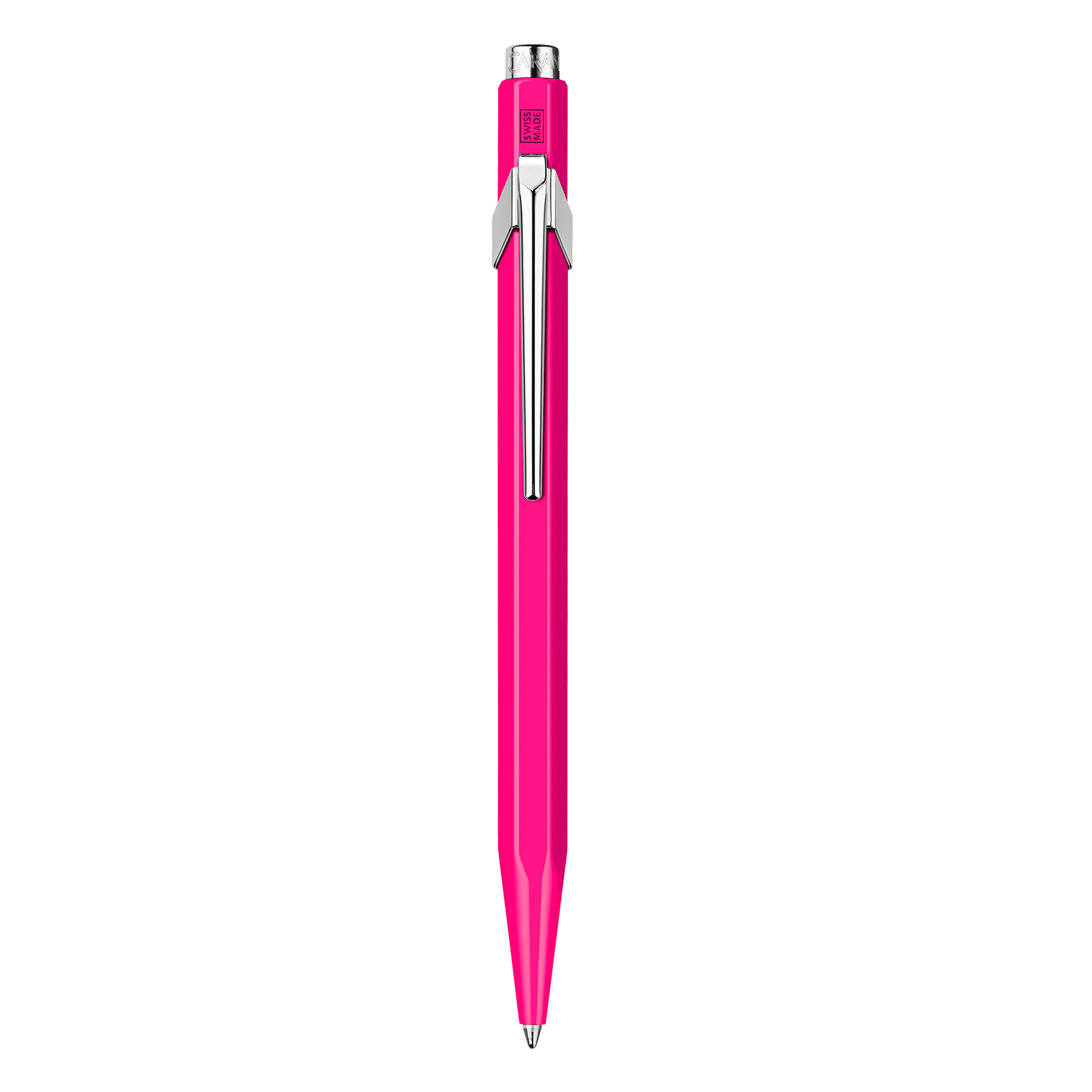 Set stylo bille + porte - mine CARAN D'ACHE 849 Fluo Line - Rose Fluo - 