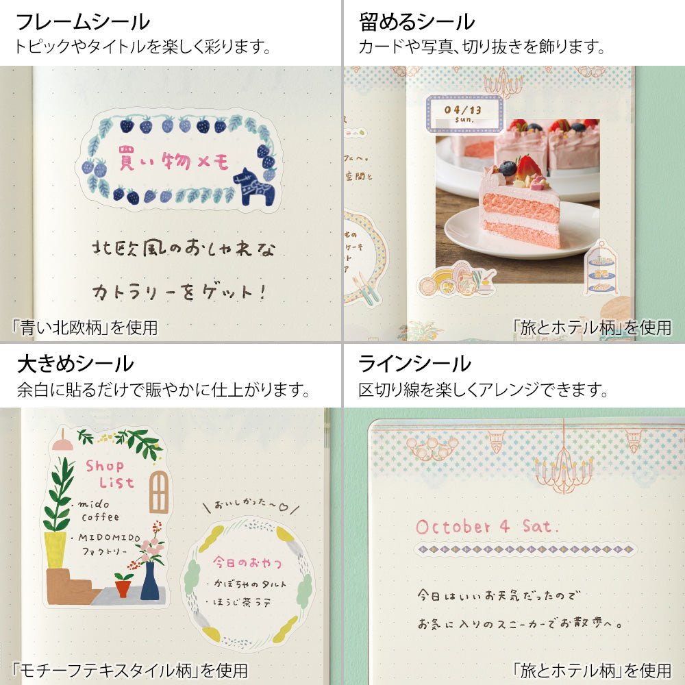 Stickers repositionnables MIDORI Yuru Log - Bleu Nordique - 