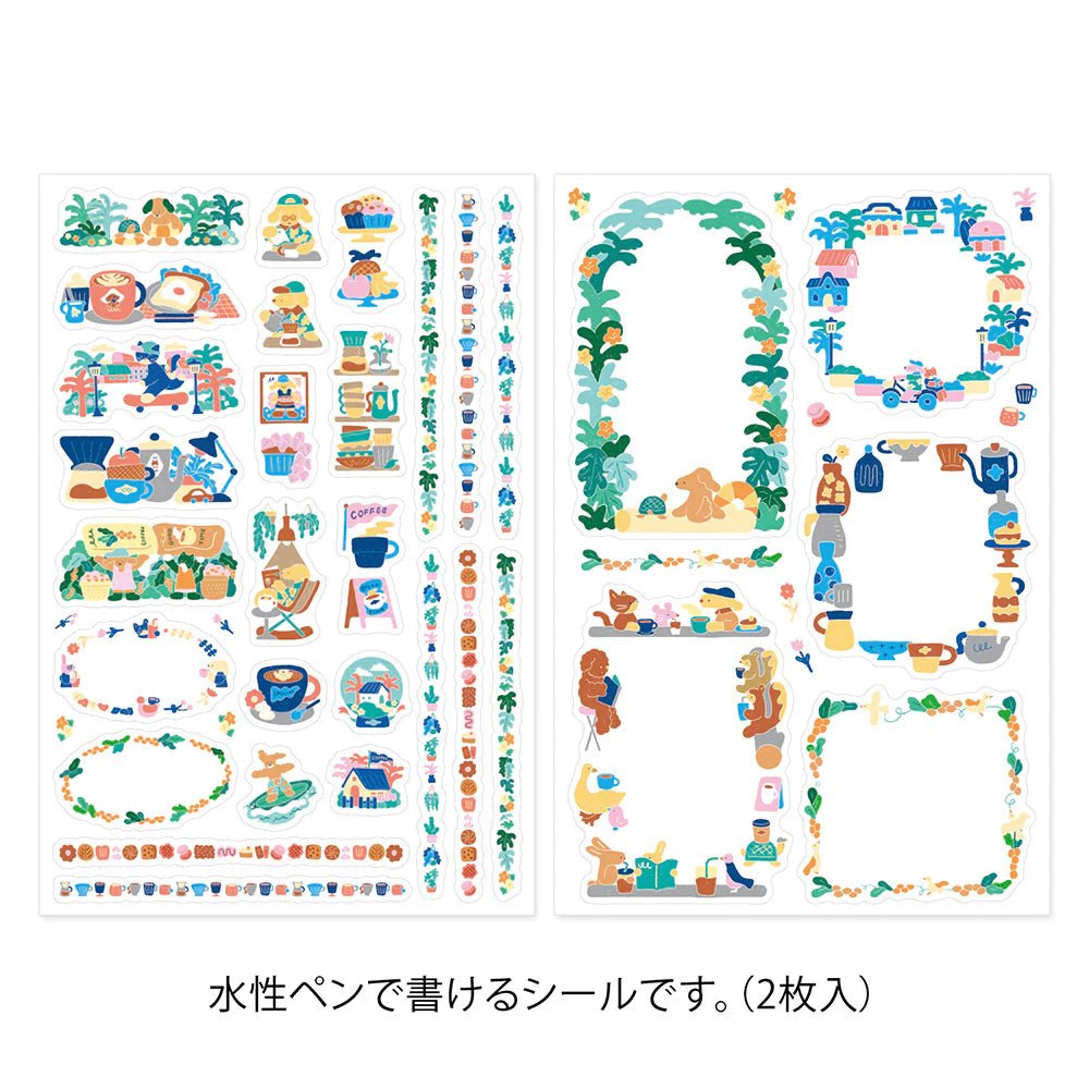 Stickers repositionnables MIDORI Yuru Log - Café - 
