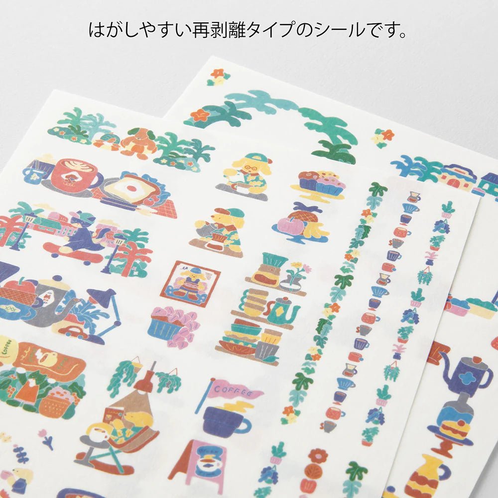 Stickers repositionnables MIDORI Yuru Log - Café - 