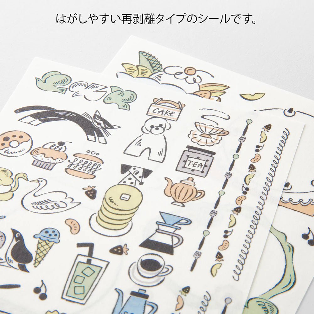 Stickers repositionnables MIDORI Yuru Log - Gourmandises & Animaux - 
