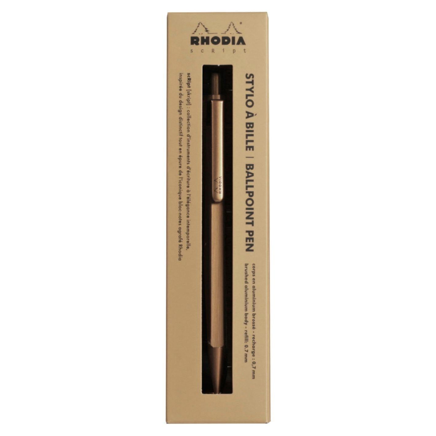 Stylo bille RHODIA scRipt - Or - 3037920093604