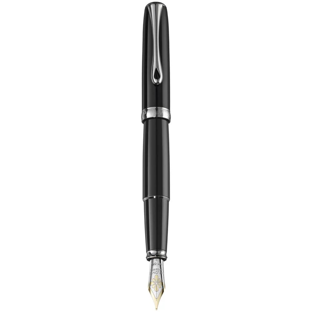 Stylo plume DIPLOMAT Excellence A2 - Black Lacquer Chrome (plume acier) - Extra - fine (EF) - 4009746009748