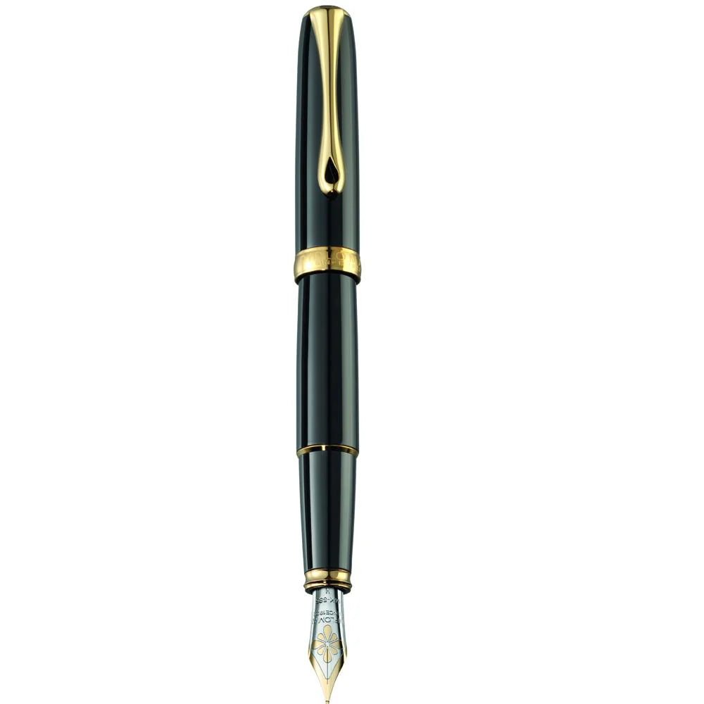 Stylo plume DIPLOMAT Excellence A2 - Black Lacquer Gold (plume or 14k) - Extra - fine (EF) - 4009746009816