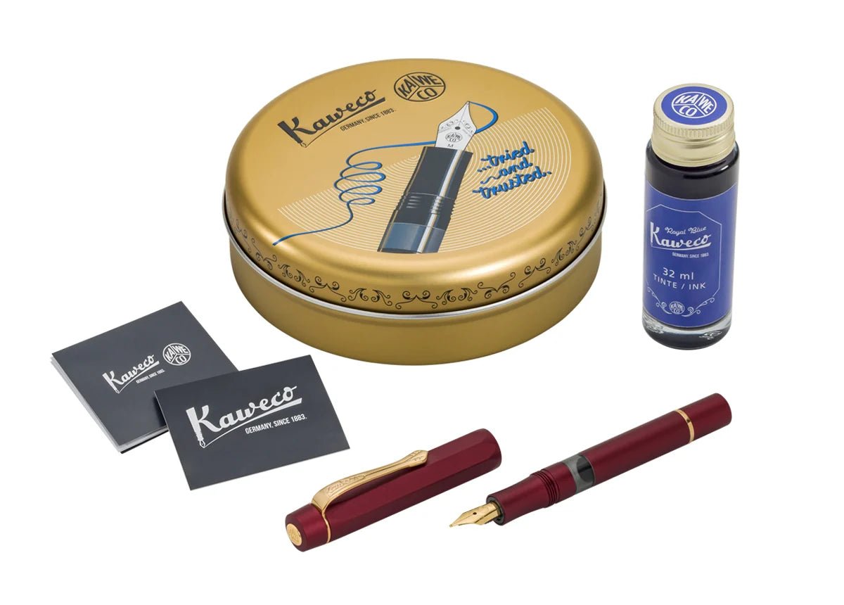 Stylo plume KAWECO Piston Sport AL Bordeaux/Gold - Extra-fine (EF) - 4251734926616
