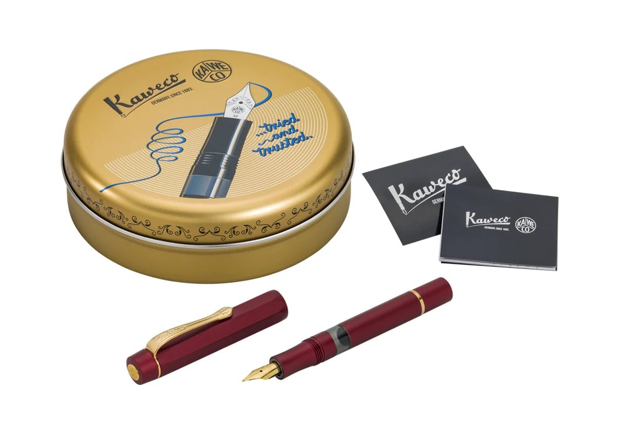 Stylo plume KAWECO Piston Sport AL Bordeaux/Gold - Extra-fine (EF) - 4251734926616