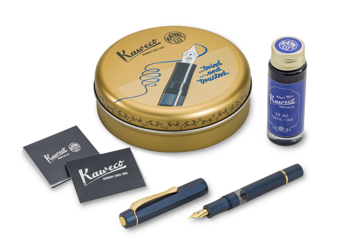 Stylo plume KAWECO Piston Sport AL Navy/Gold - Extra - fine (EF) - 4251734926562