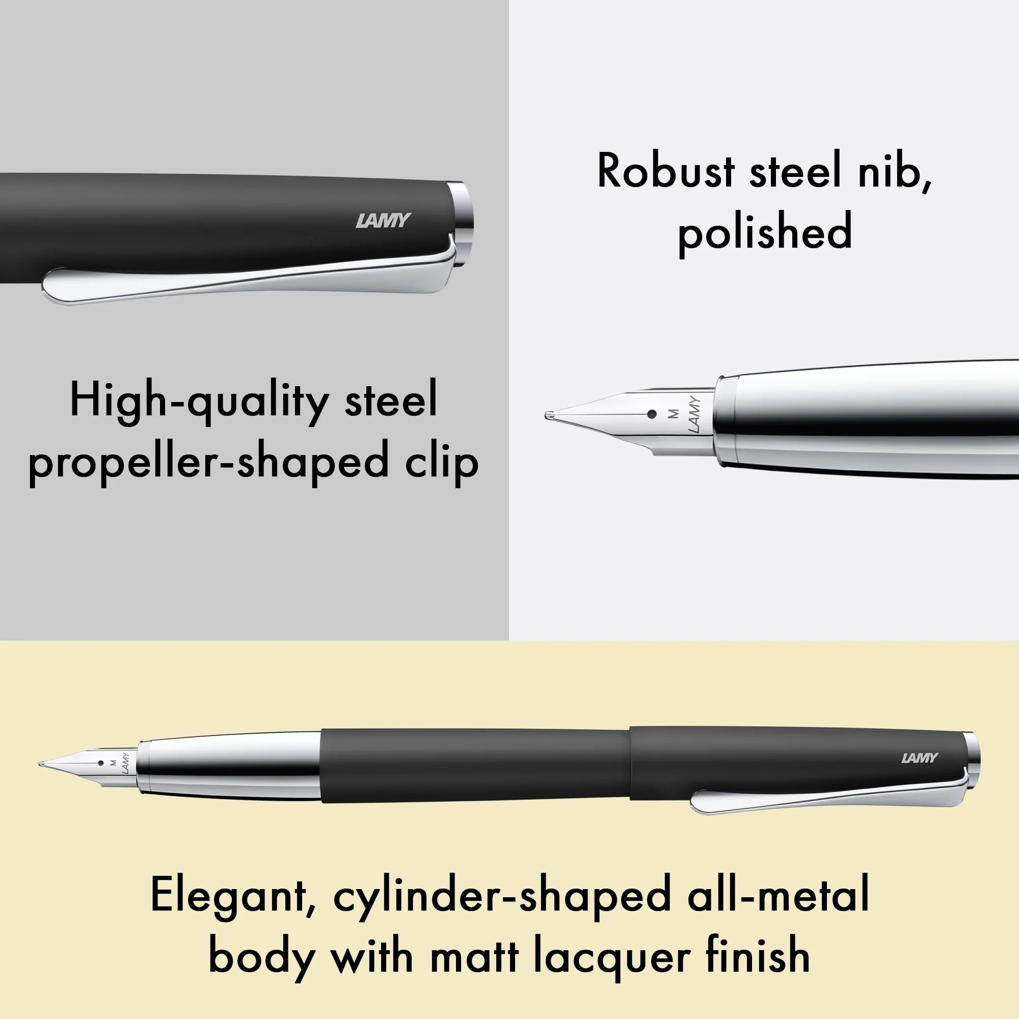 Stylo plume LAMY studio - Black - Extra-fine (EF) - 4014519172901