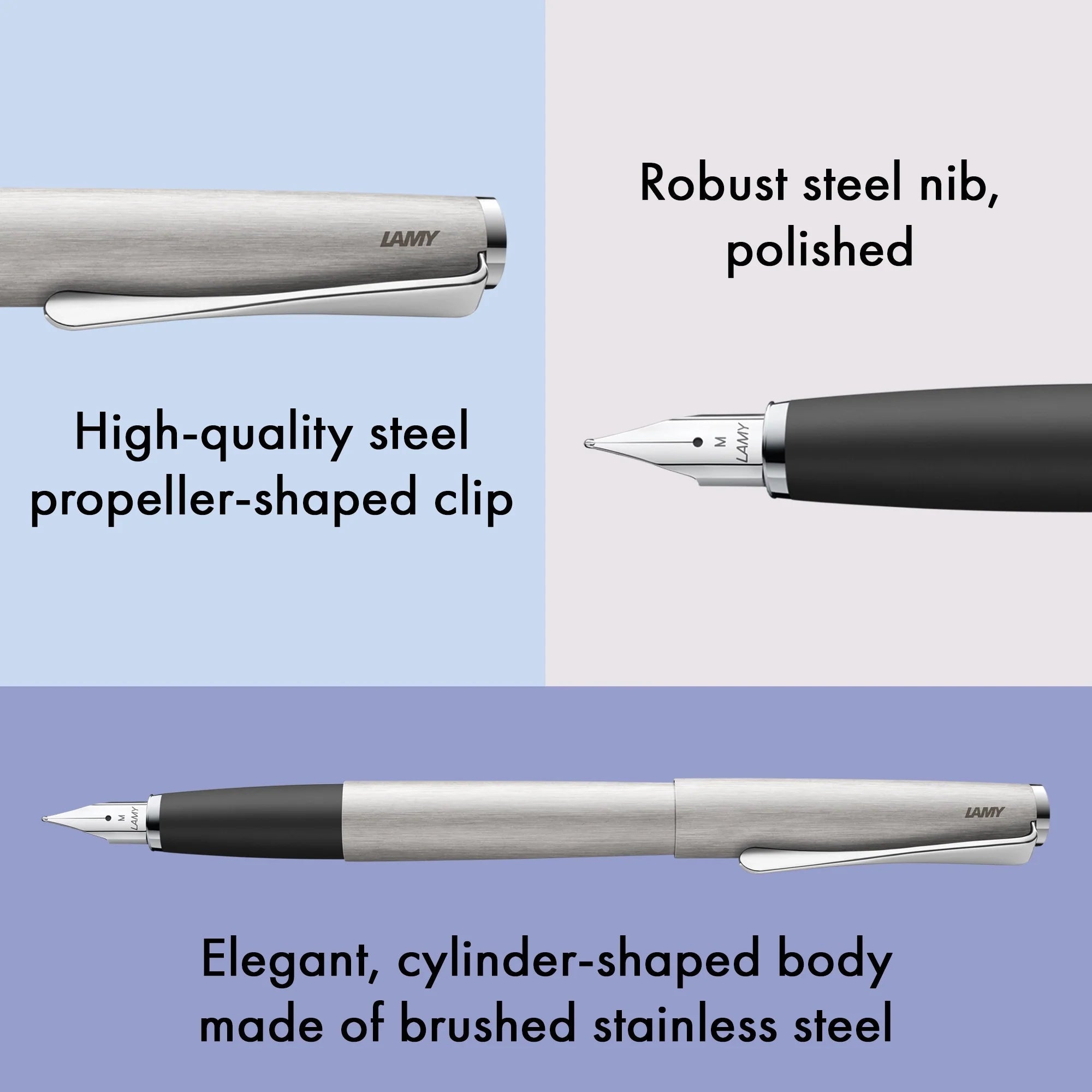 Stylo plume LAMY studio - Brushed - Extra-fine (EF) - 4014519164456
