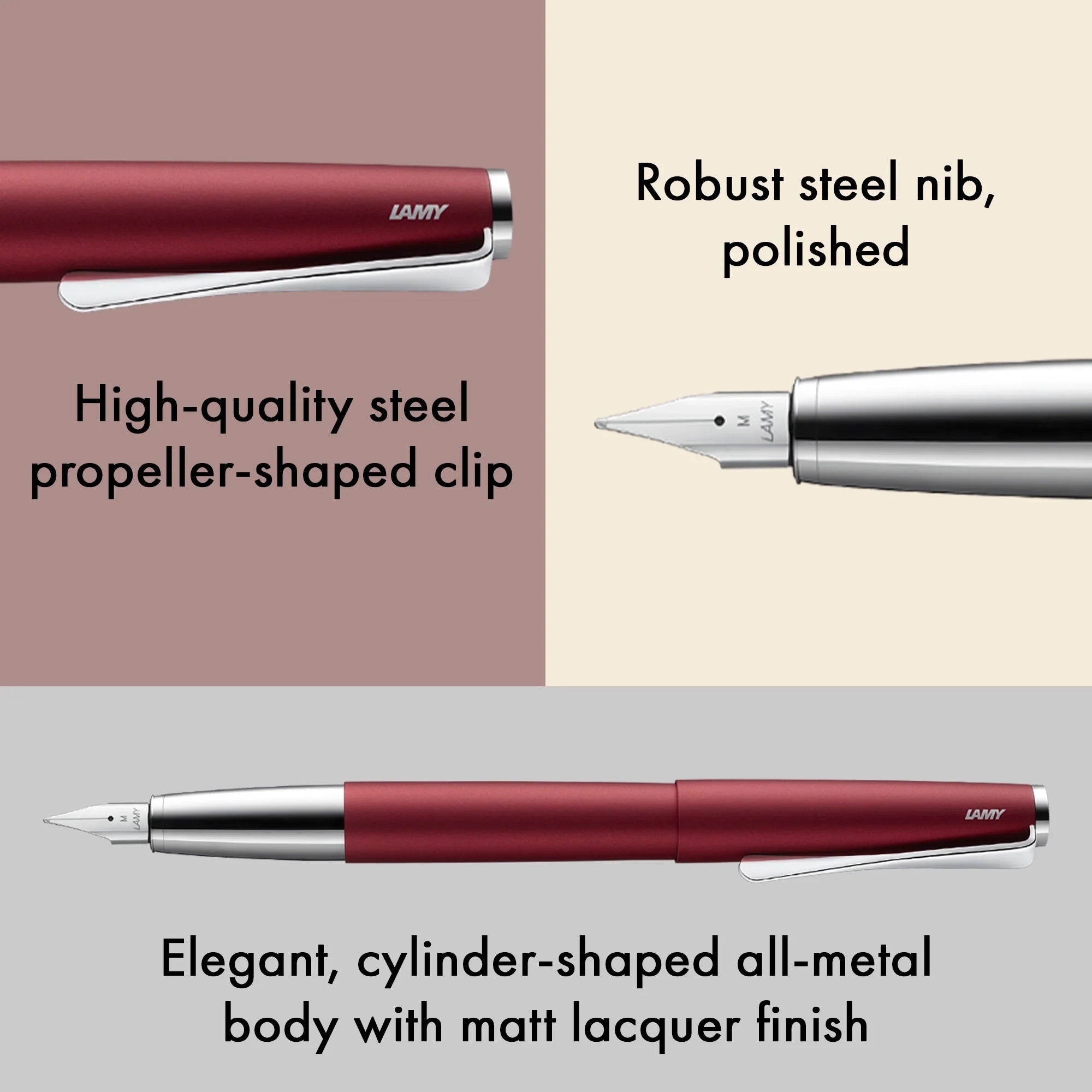 Stylo plume LAMY studio - Royal Red - Extra-fine (EF) - 4014519763192