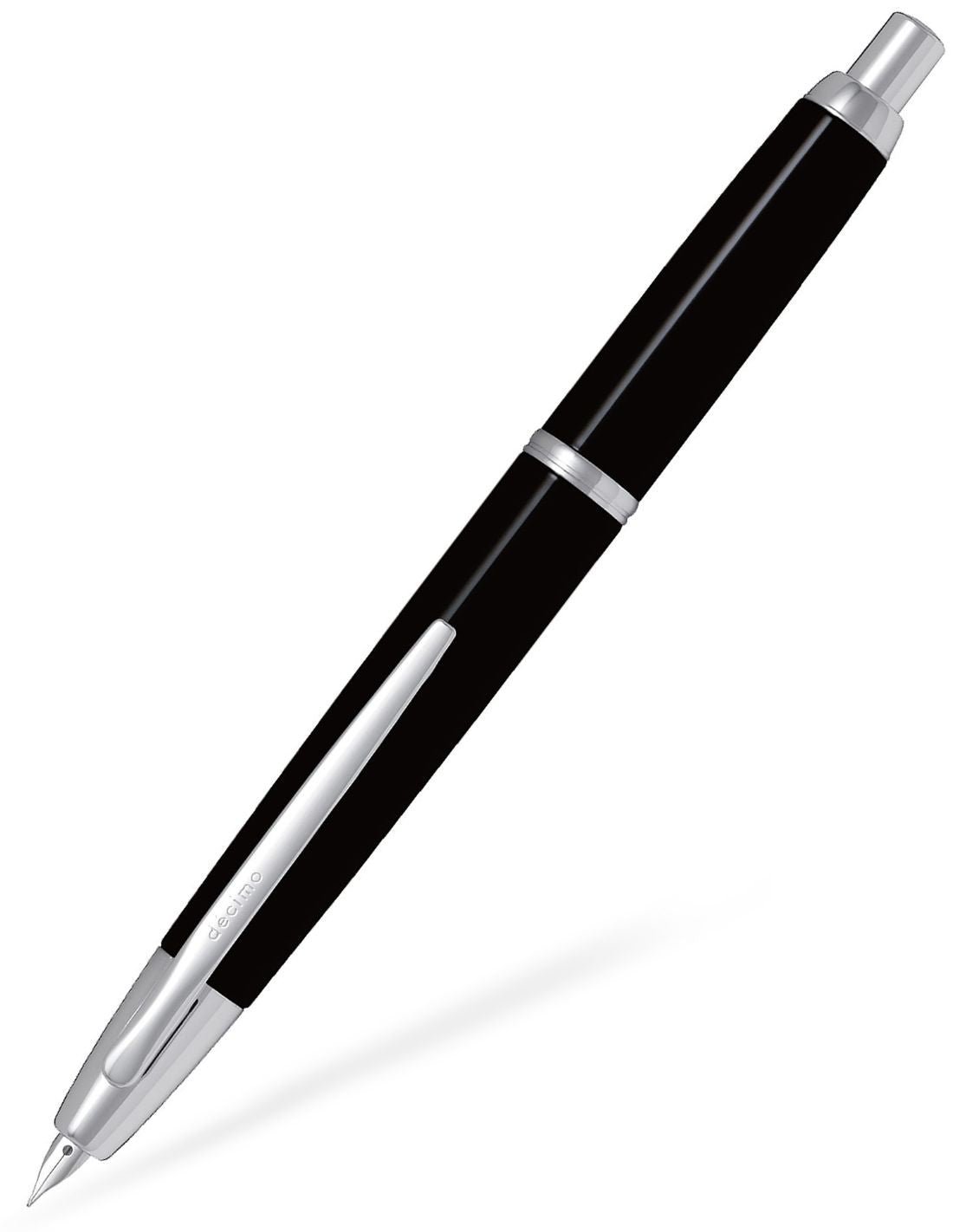 Stylo plume PILOT Capless Decimo - Black - Fine (F) - 3131910223450