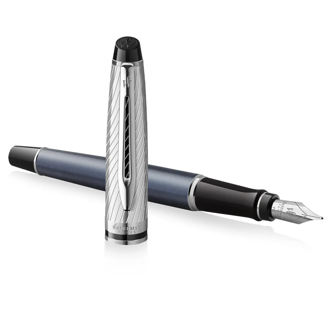 Stylo plume WATERMAN Expert Deluxe - Gris Pierre Laqué Métallisé CT - Fine (F) - 3026981876882