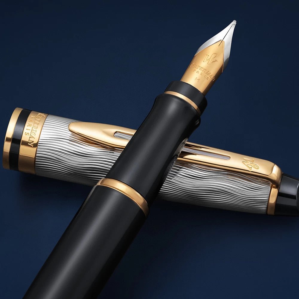 Stylo plume WATERMAN Expert Reflets de Paris - Fine (F) - Noir - -