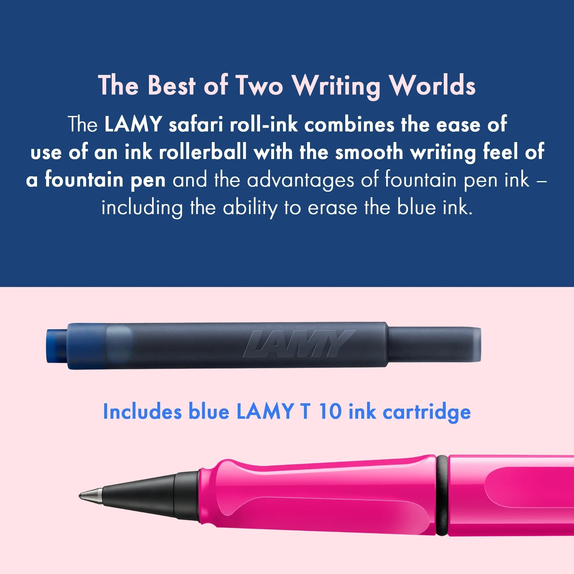 Stylo roller à cartouches LAMY safari - Pink - 