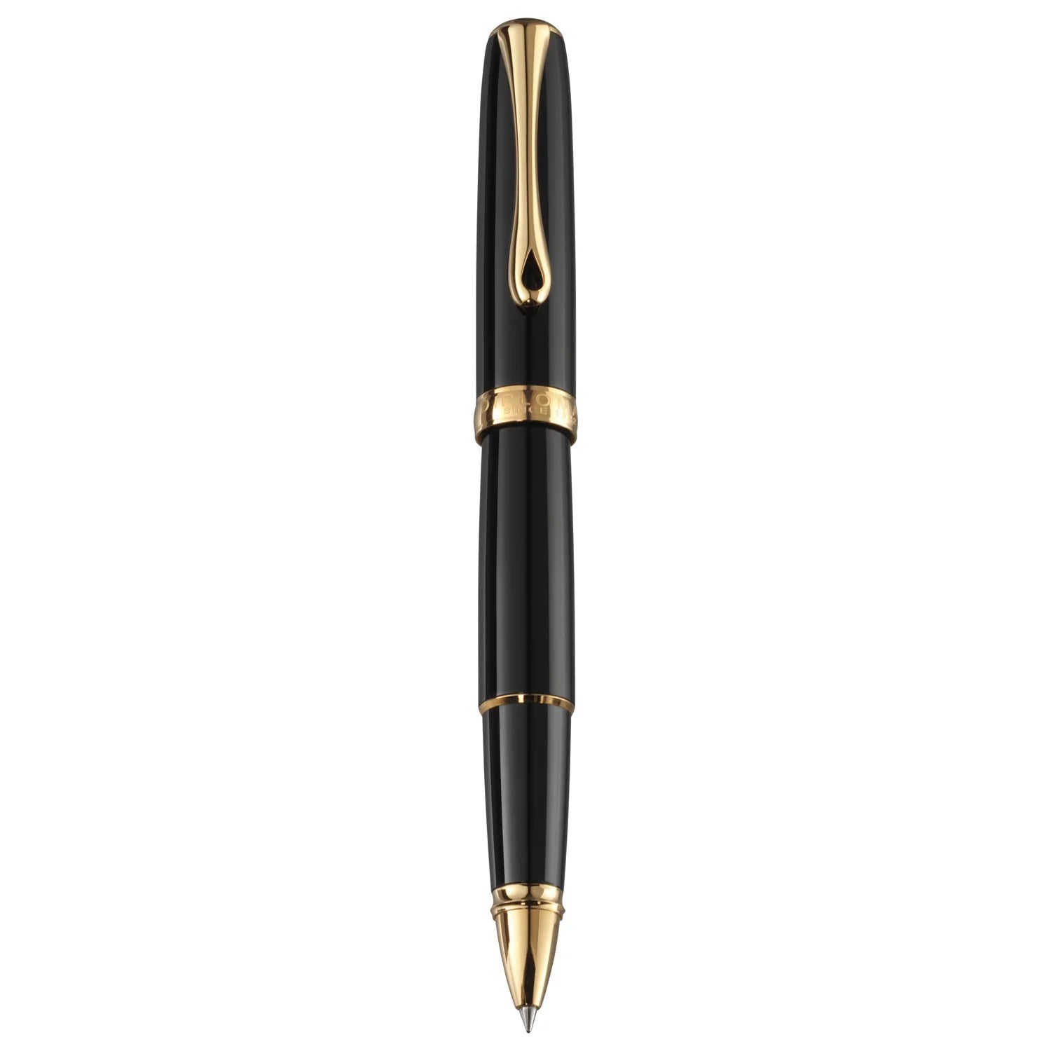 Stylo roller DIPLOMAT Excellence A2 - Black Lacquer Gold - 4009746009892