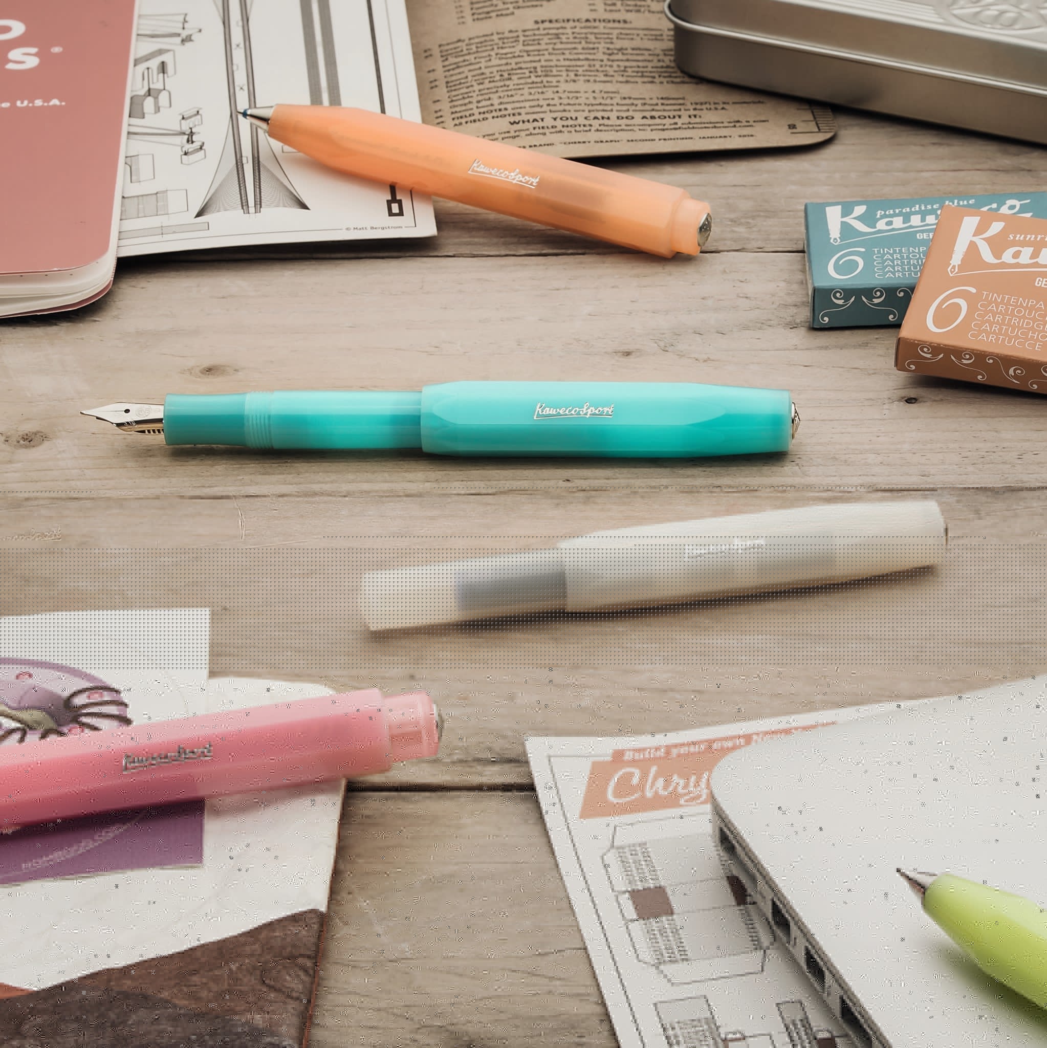 Stylo roller KAWECO Frosted Sport - Fine Lime - 4250278617806