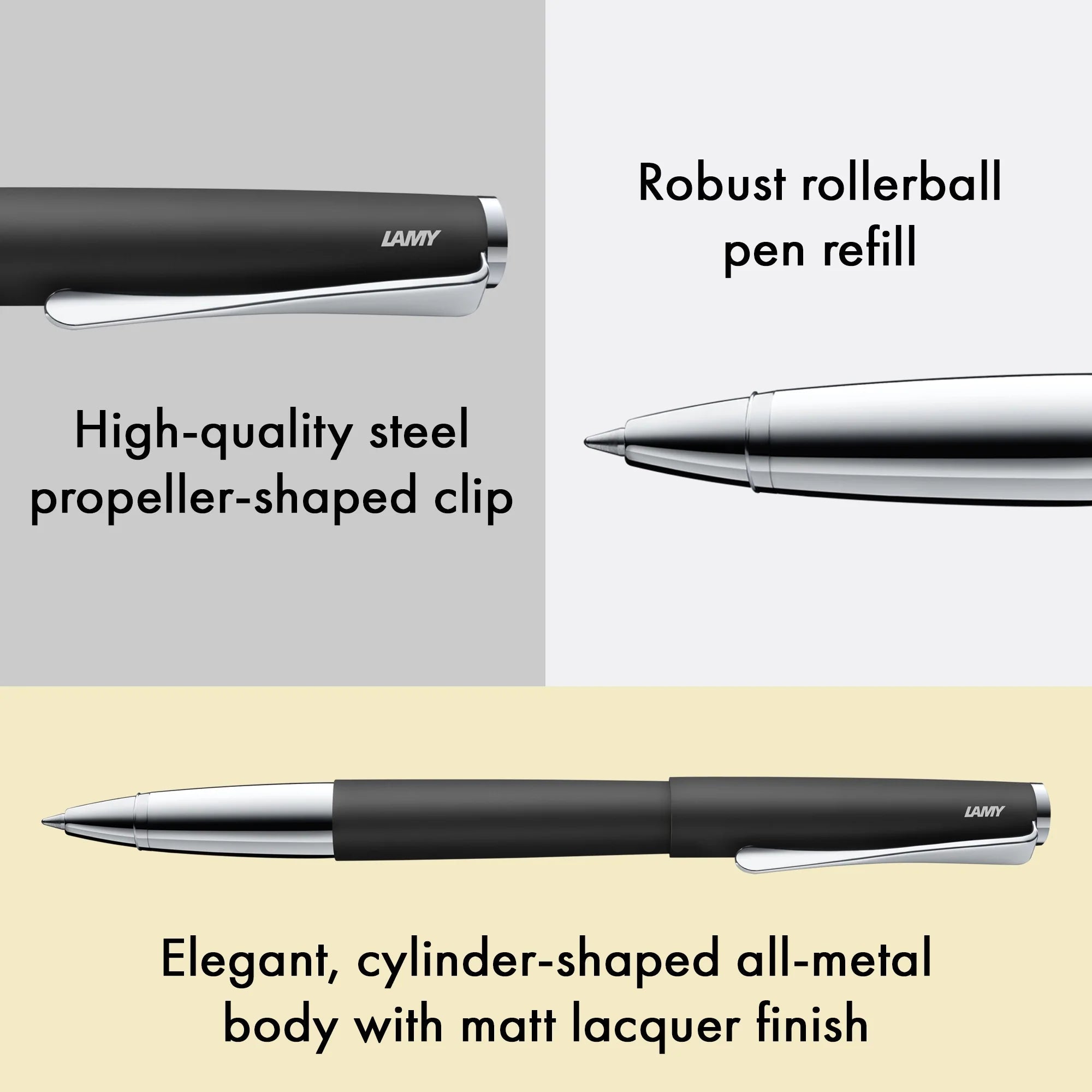 Stylo roller LAMY studio - Black - 4014519184850