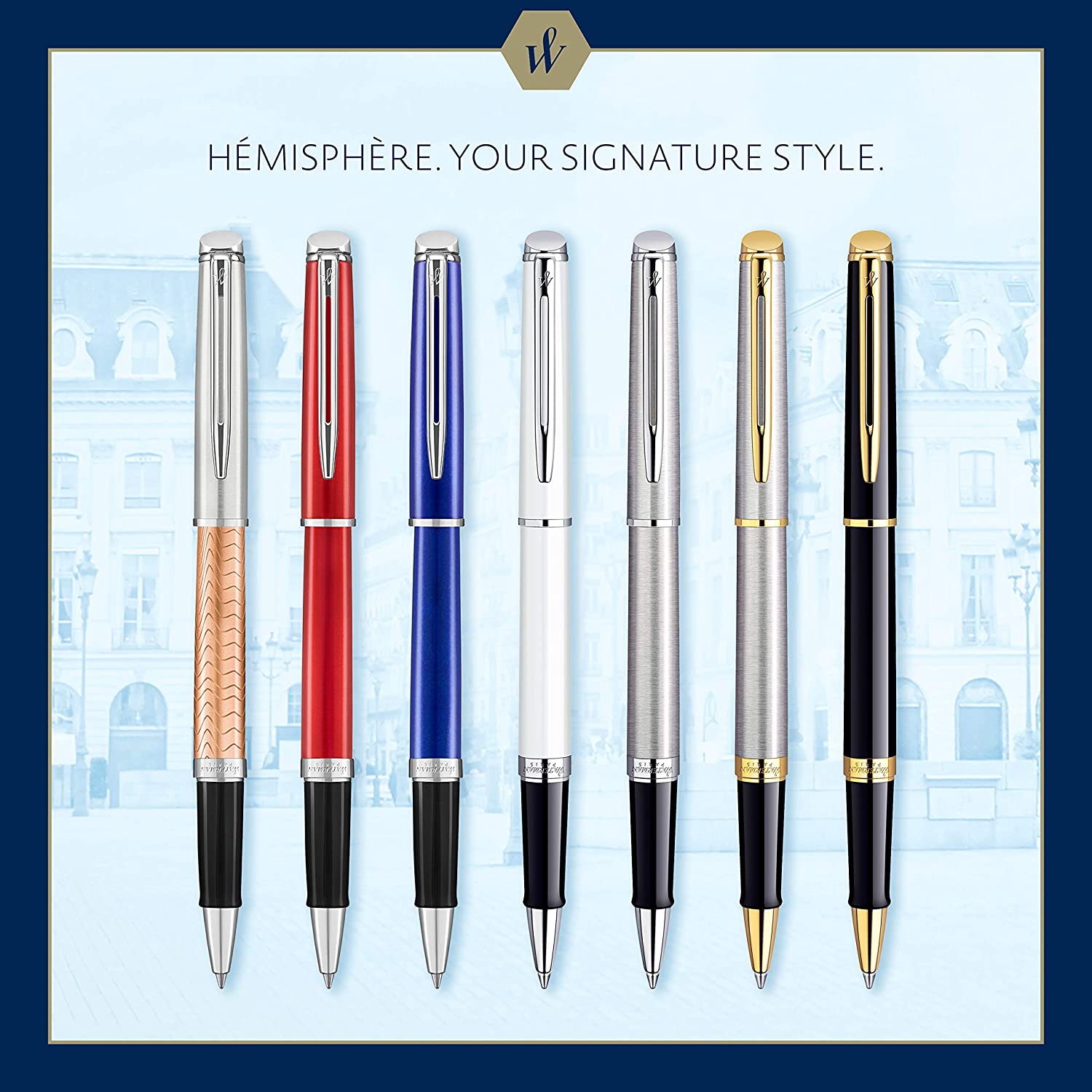 Stylo roller WATERMAN Hémisphère - Noir Laqué GT - 3501170920657