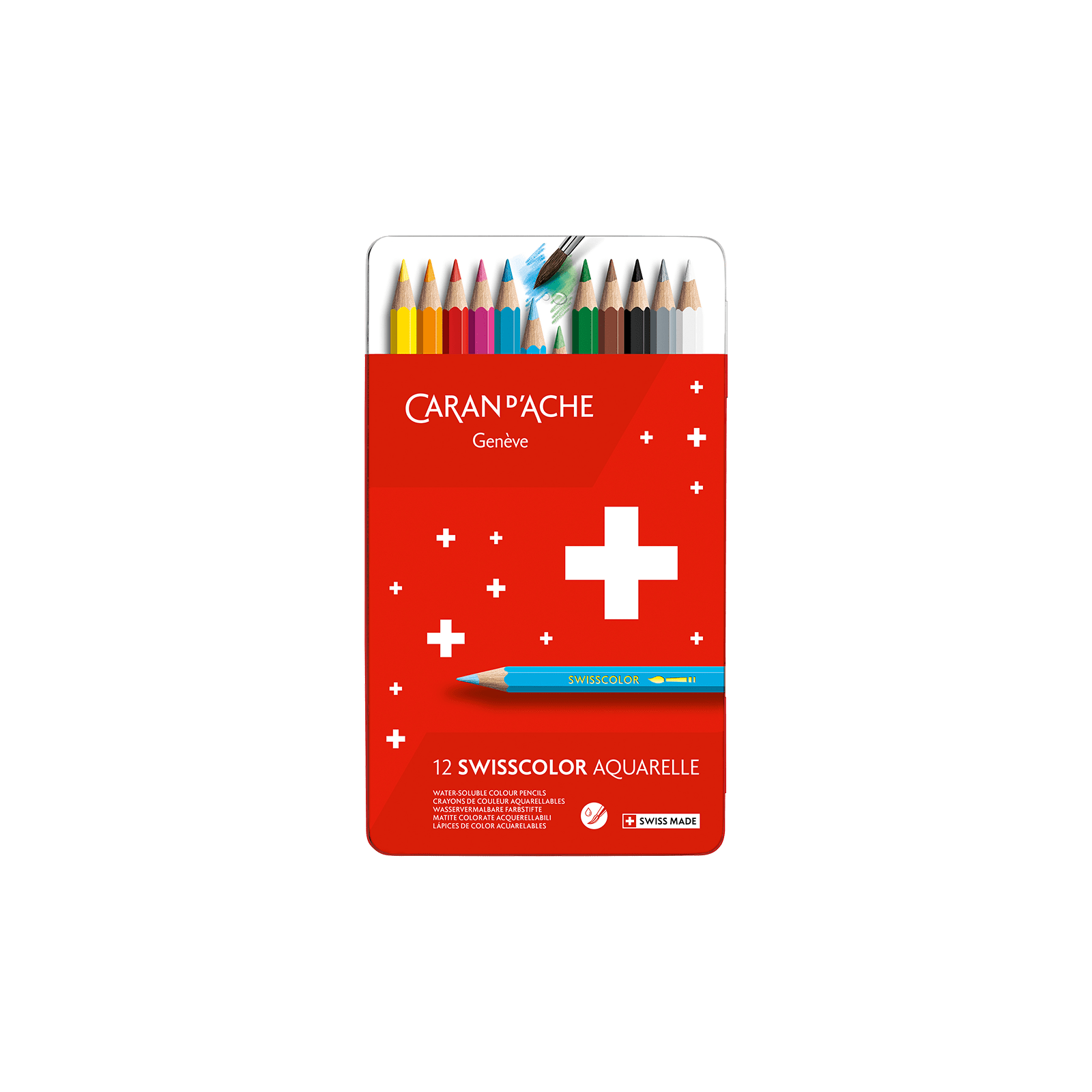 SWISSCOLOR Aquarellable - Boîte Métal 12 Couleurs - 7610186018275