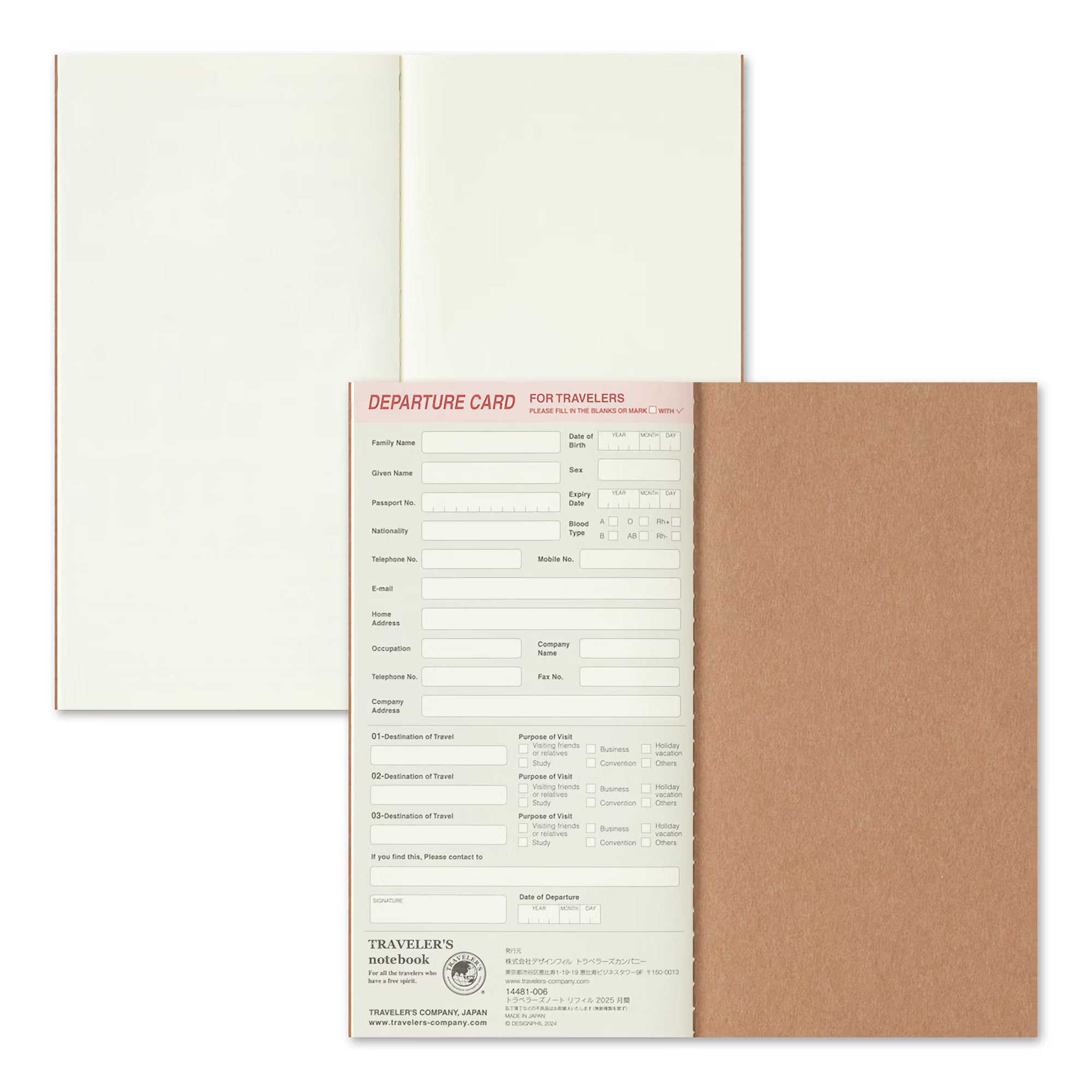 TRAVELER'S notebook - agenda mensuel 2025 (regular size) - TN Regular size - Mensuel - 