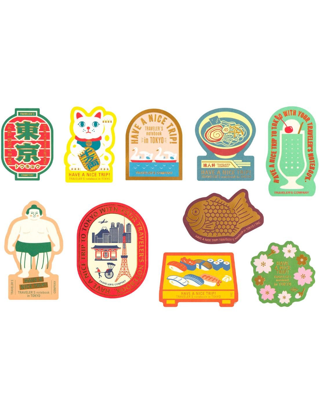TRAVELER'S notebook - set de stickers TOKYO EDITION - TN Passport size / TN Regular size - 