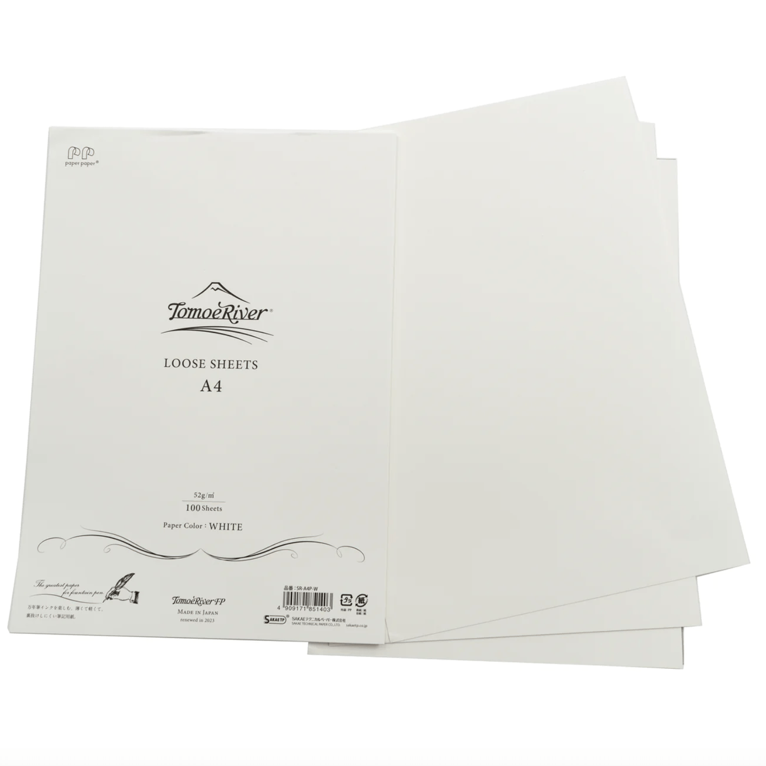 100 feuilles TOMOE River FP paper - A5 - 52 g/m² - Blanc - 4909171695106