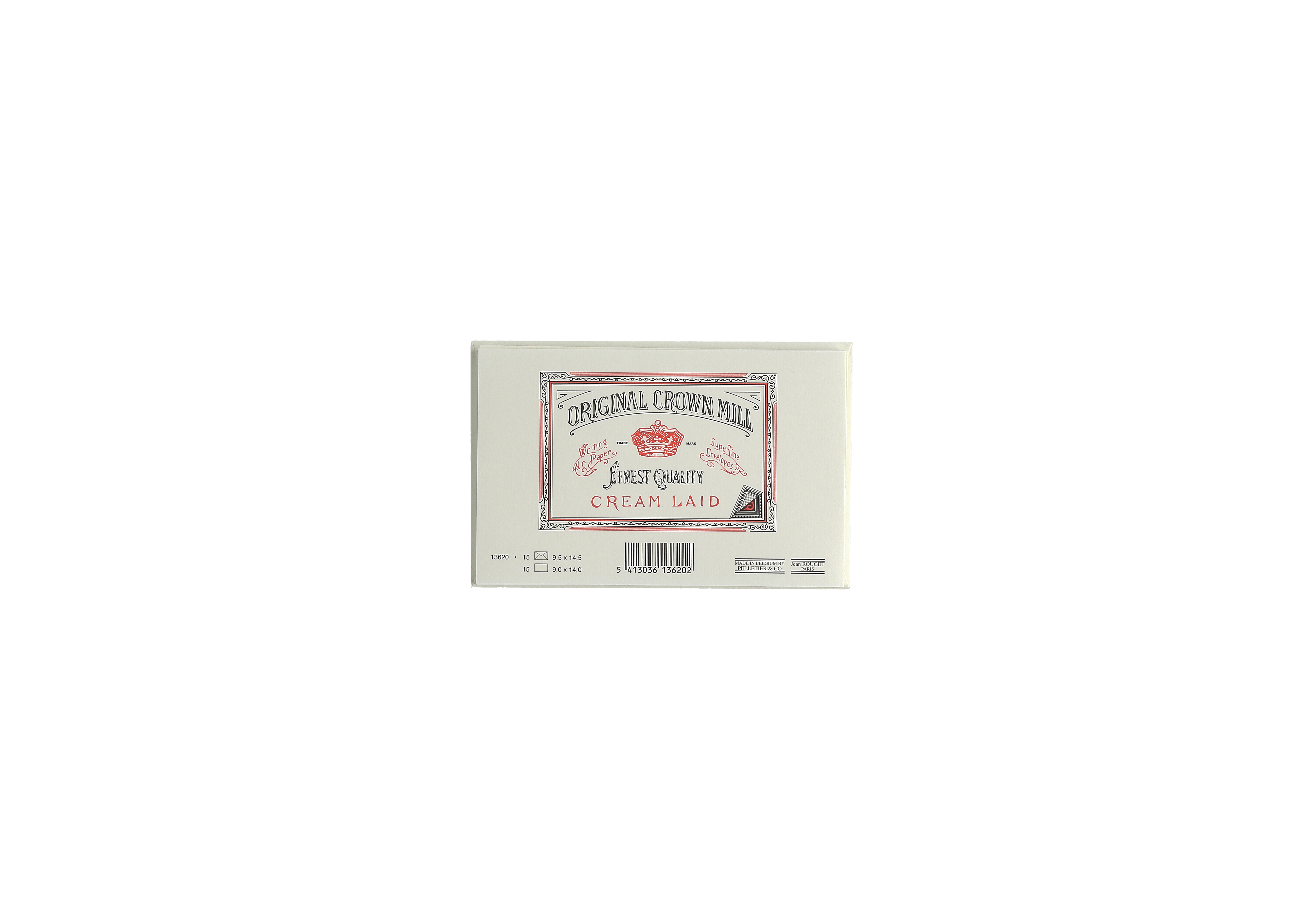 15 cartes et enveloppes Vergé format 9,5 x 14,5 cm - 9 x 14 cm | 9.5 x 14.5 cm - 280 g/m² - Crème - 5413036136202