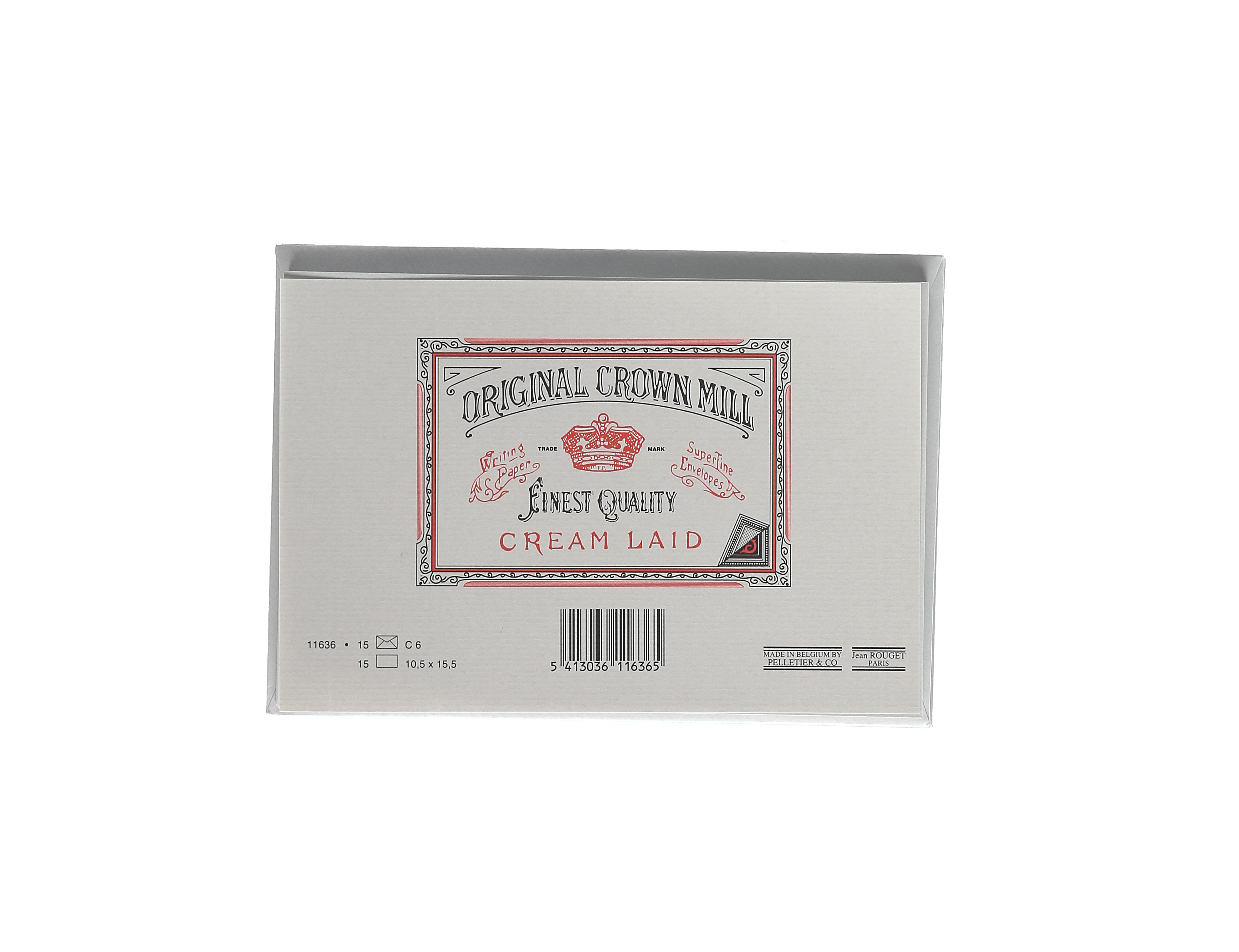 15 cartes et enveloppes Vergé format C6 - 10.5 x 15.5 cm | 11.4 x 16.2 cm - 280 g/m² - Gris - 5413036116365