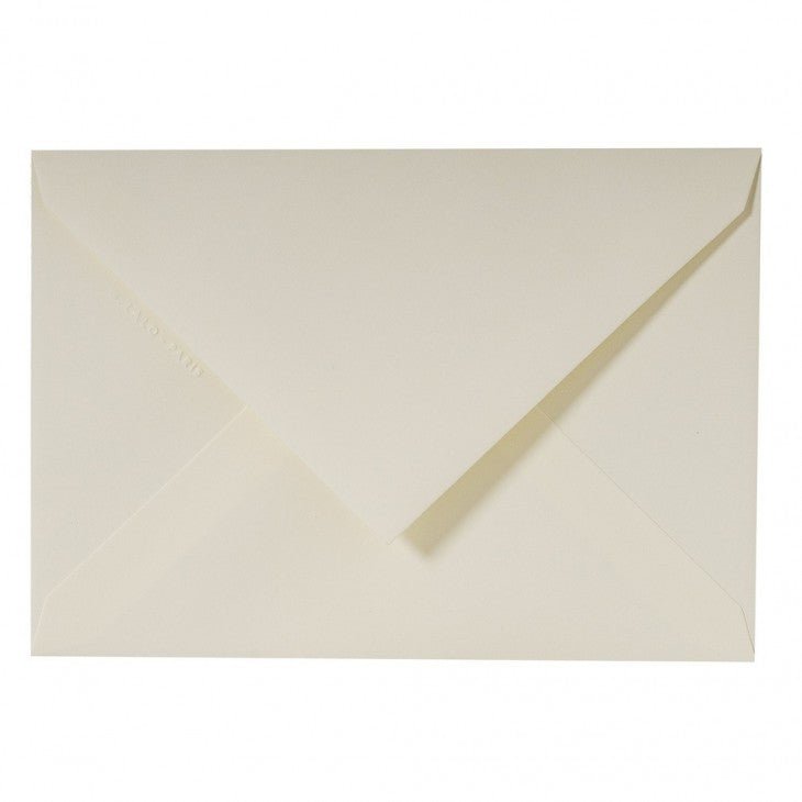 20 enveloppes Vélin Pur Coton format C6 - 11.4 x 16.2 cm - 125 g/m² - Crème - 3140290210004