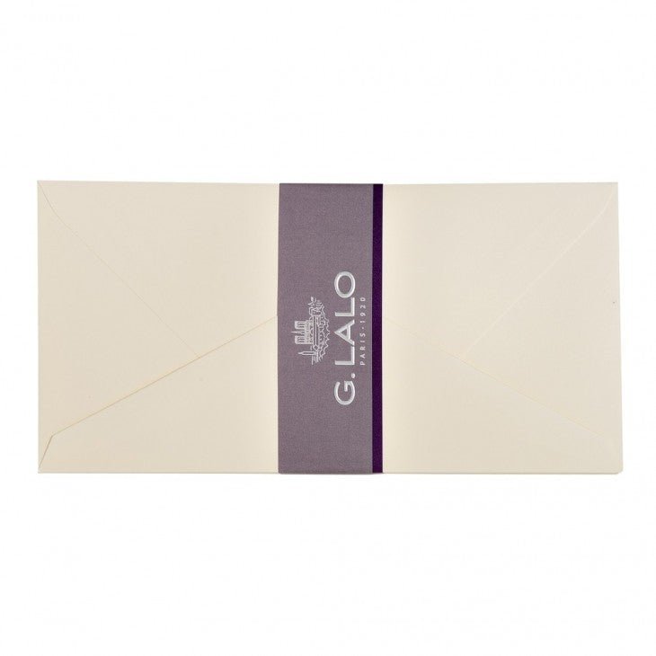 20 enveloppes Vélin Pur Coton format DL - 11 x 22 cm - 125 g/m² - Crème - 3140290218000