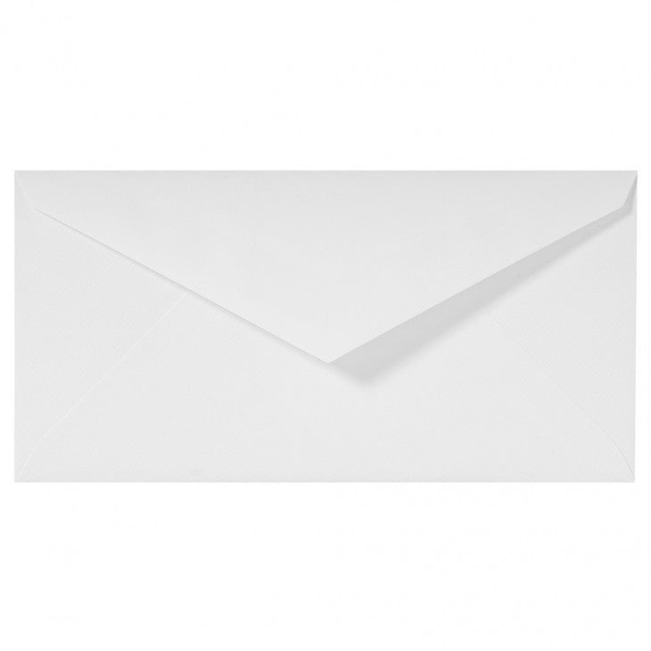 25 enveloppes Vergé de France format DL - 11 x 22 cm - 100 g/m² - Blanc - 3140290227002