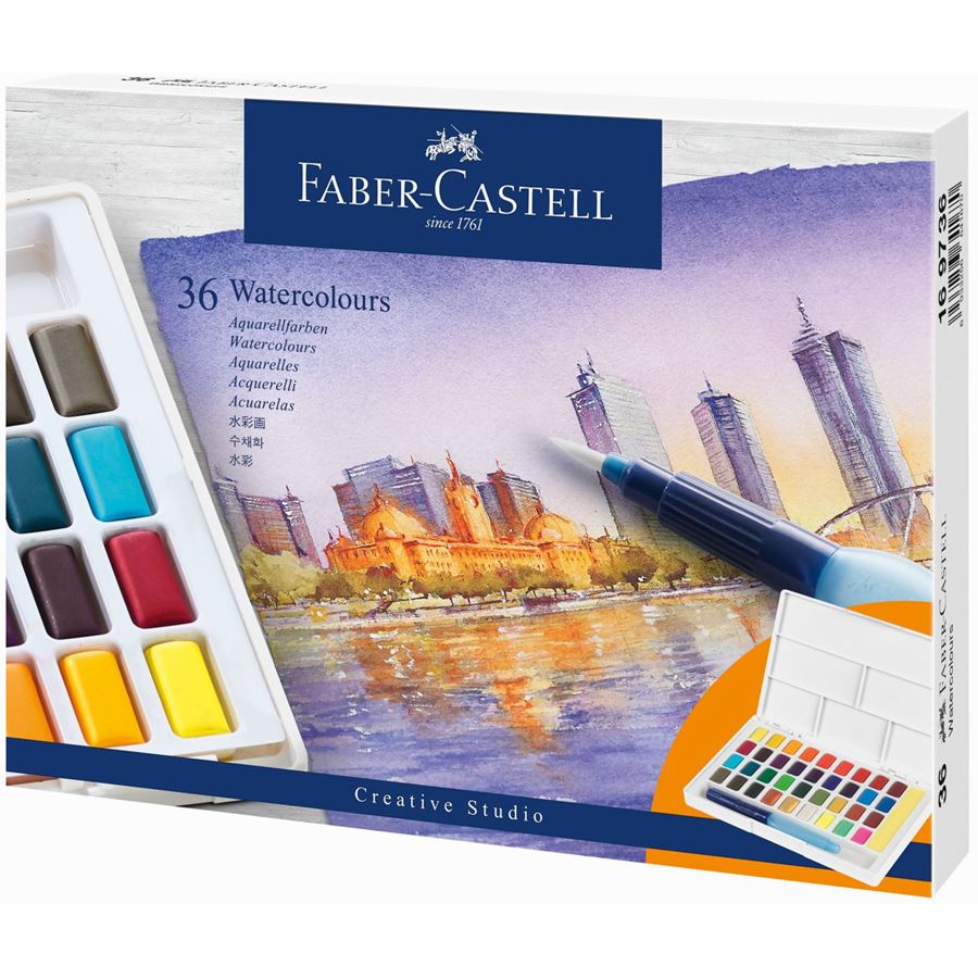 Aquarelle - Boîte 36 Demi Godets de Peinture - 6933256641670