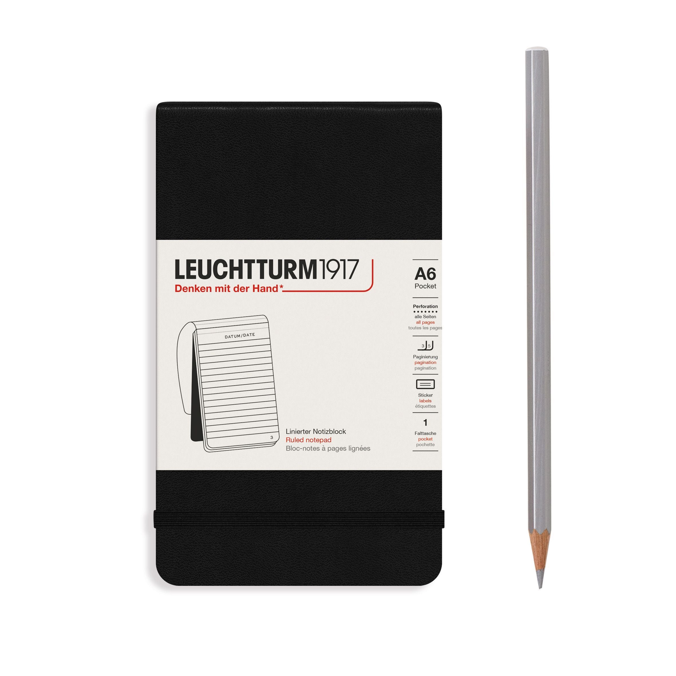 Bloc-notes LEUCHTTURM1917 - A6 - Ligné - Black - 4004117258121