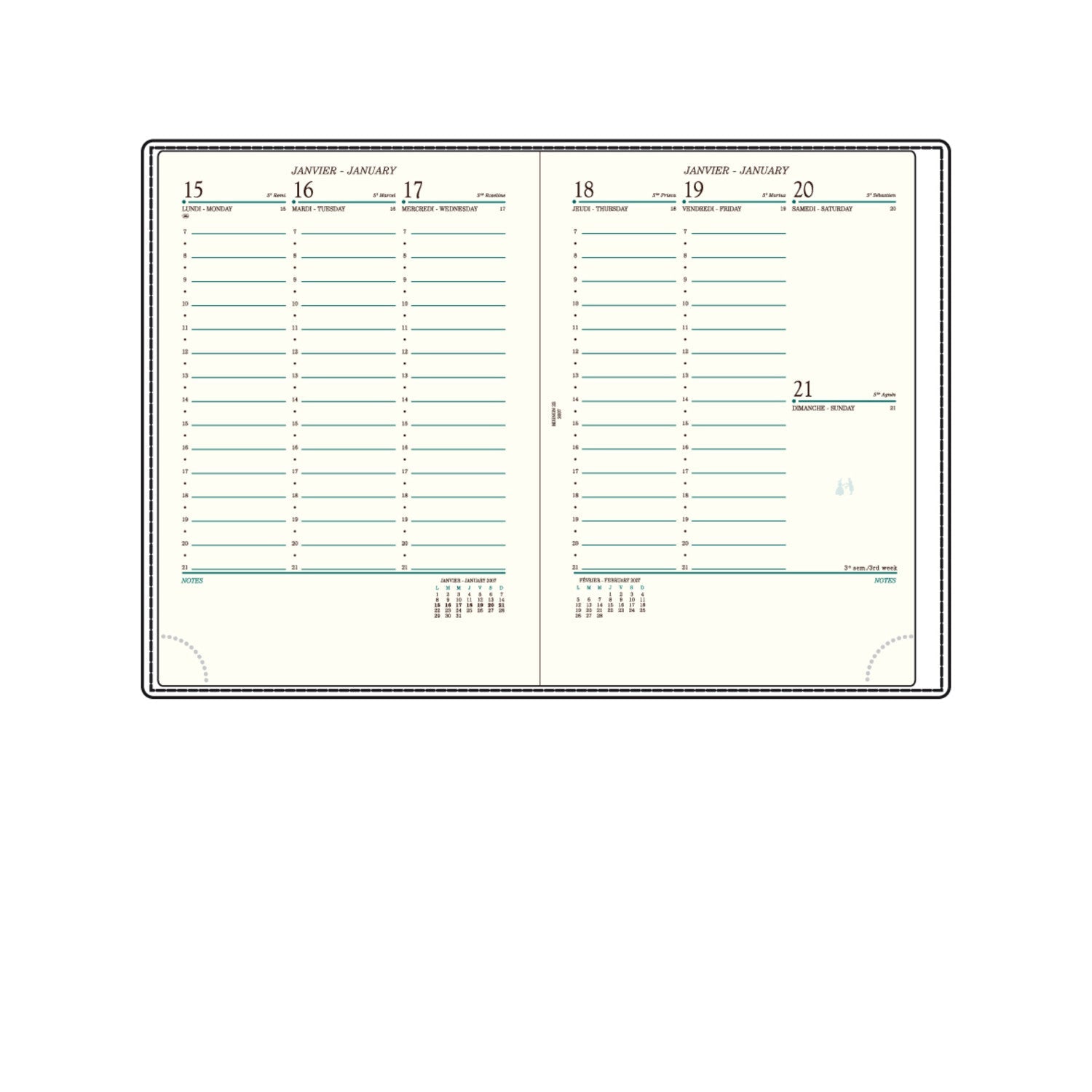 Carnet de notes Mignon Vachette Boston - 21.8 x 14.9 cm - Ligné - Marron - 3489392190068