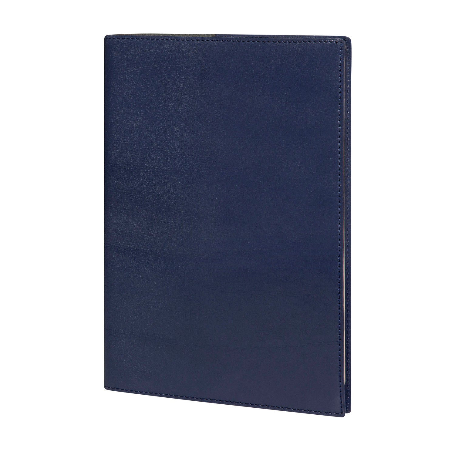 Carnet de notes Mignon Veau Boboli - 21.8 x 14.9 cm - Ligné - Bleu marine -