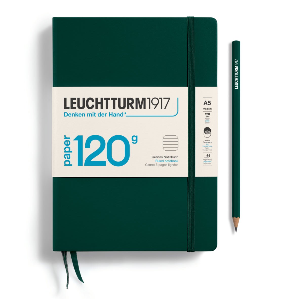 Carnet LEUCHTTURM1917 Edition 120G - A5 - Ligné - Forest Green -