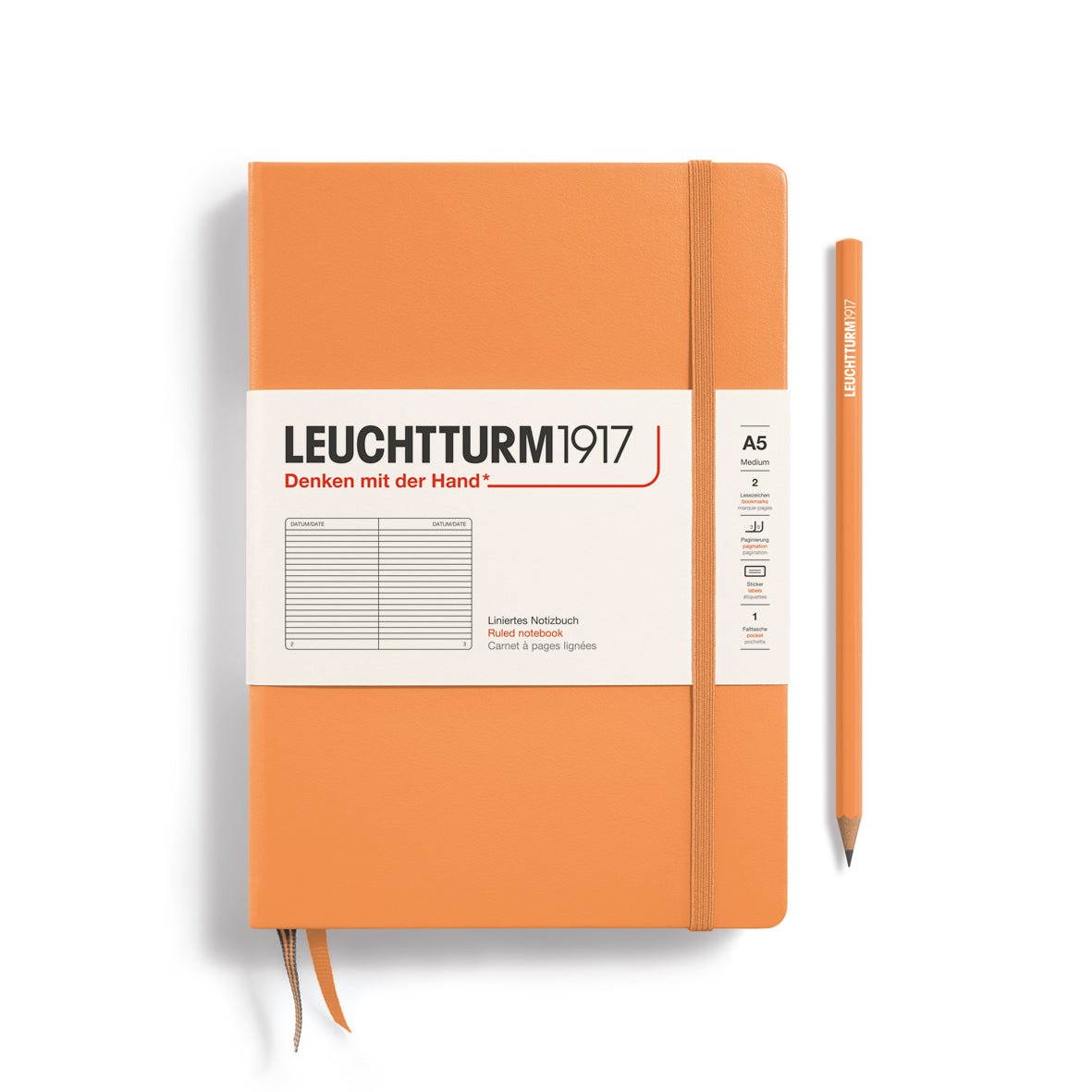 Carnet LEUCHTTURM1917 Nouvelles Couleurs 2024 Rigide - A5 - Ligné - Apricot - 4004117643842
