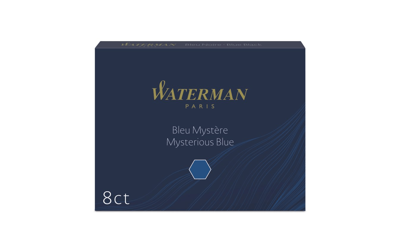 Cartouches d'encre WATERMAN, long format - Bleu Mystère - - 3034325200798
