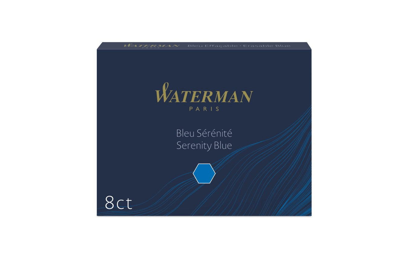 Cartouches d'encre WATERMAN, long format - Bleu Sérénité - - 3034325200293