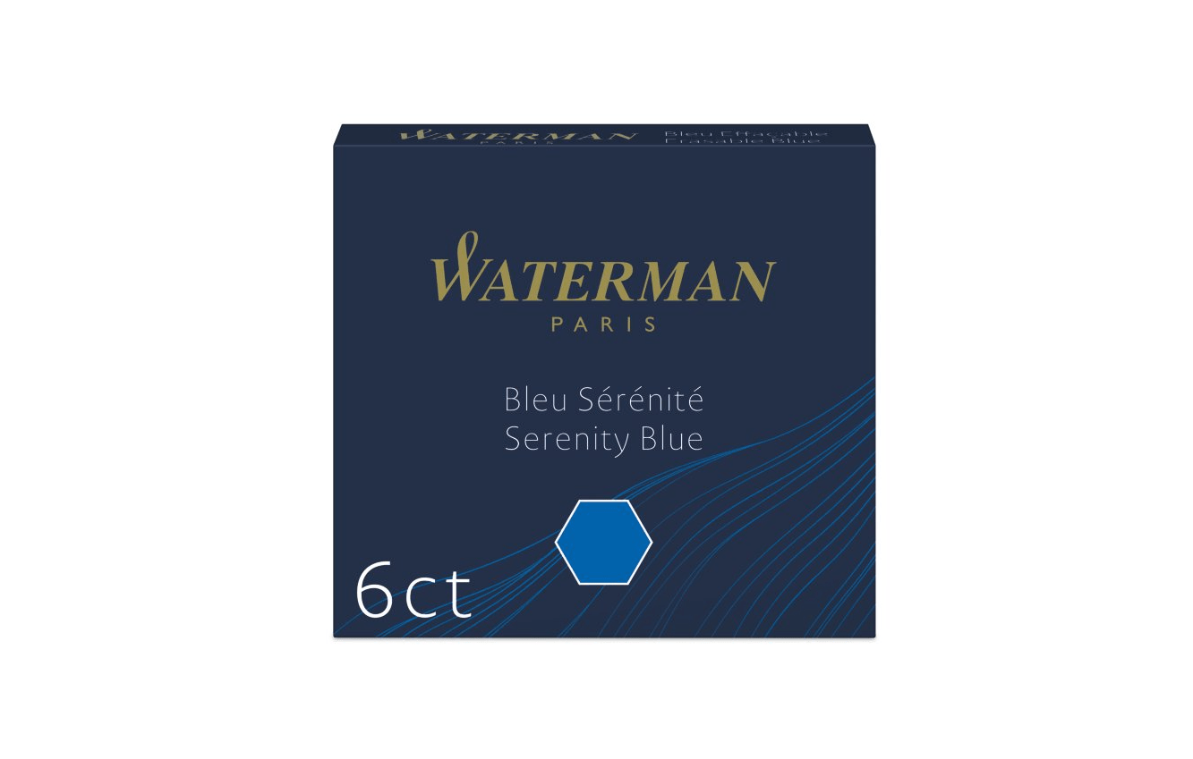 Cartouches d'encre WATERMAN, petit format - Bleu Sérénité - - 3034325201290