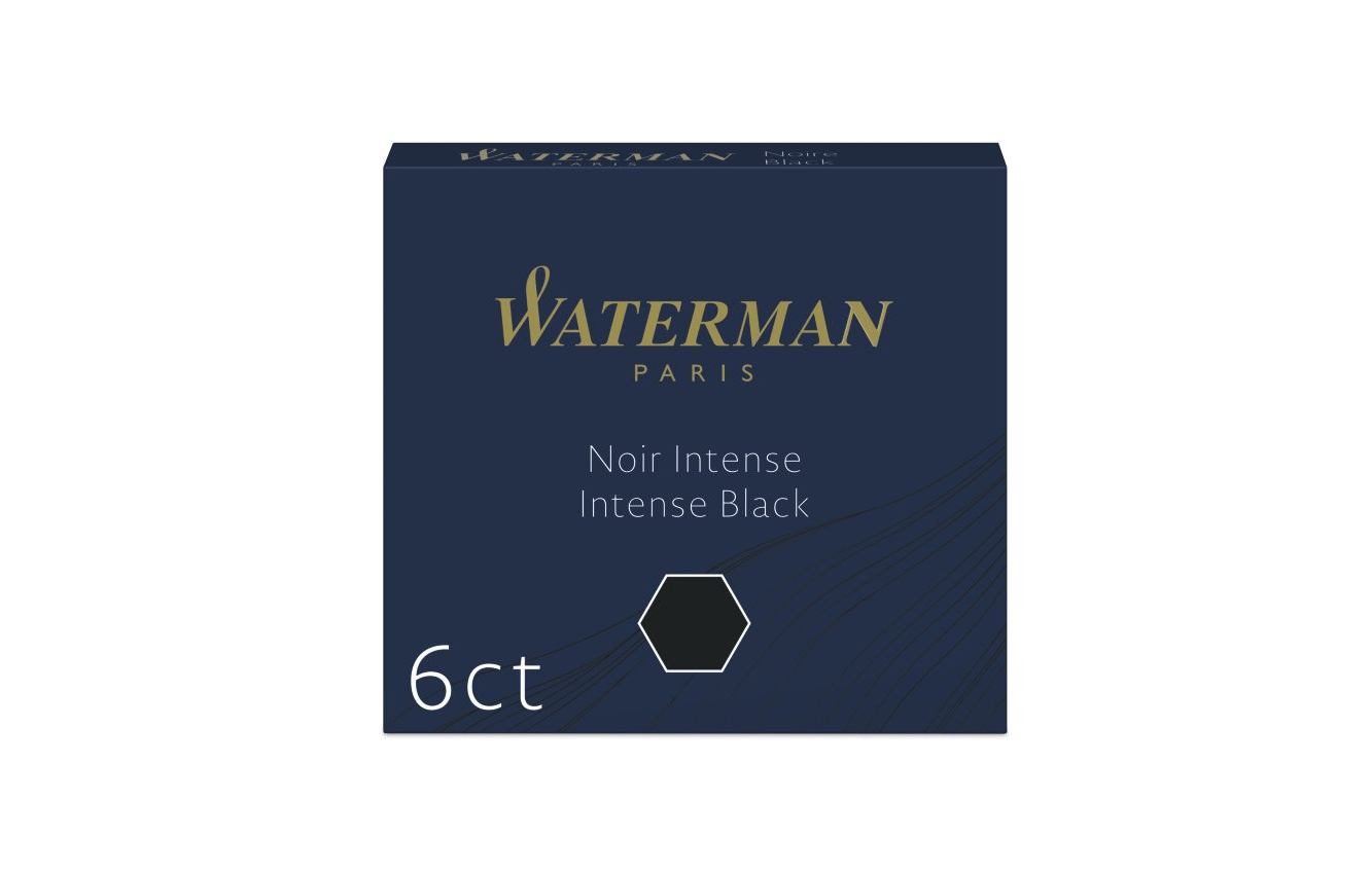 Cartouches d'encre WATERMAN, petit format - Noir Intense - - 3034325201191