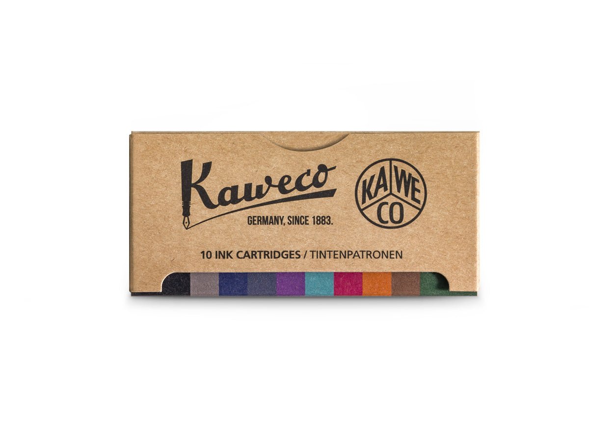 Cartouches KAWECO Édition Anniversaire 140 Ans - Caramel Brown / Midnight Blue / Palm Green / Paradise Blue / Pearl Black / Royal Blue / Ruby Red / Smokey Grey / Sunrise Orange / Summer Purple - - 4251734923578